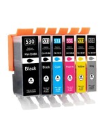 Pack Canon Compatible PGI530/CLI531 noir/photo noir/cyan/magenta/jaune + CLI531 grise compatible