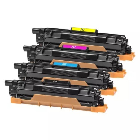 Pack Toners Brother Compatible TN247 (4 toners)  Cartouche Toner Tambour Brother compatible imprimantes Brother